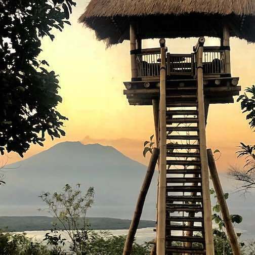 Nusa Penida Bali Mount Agung view